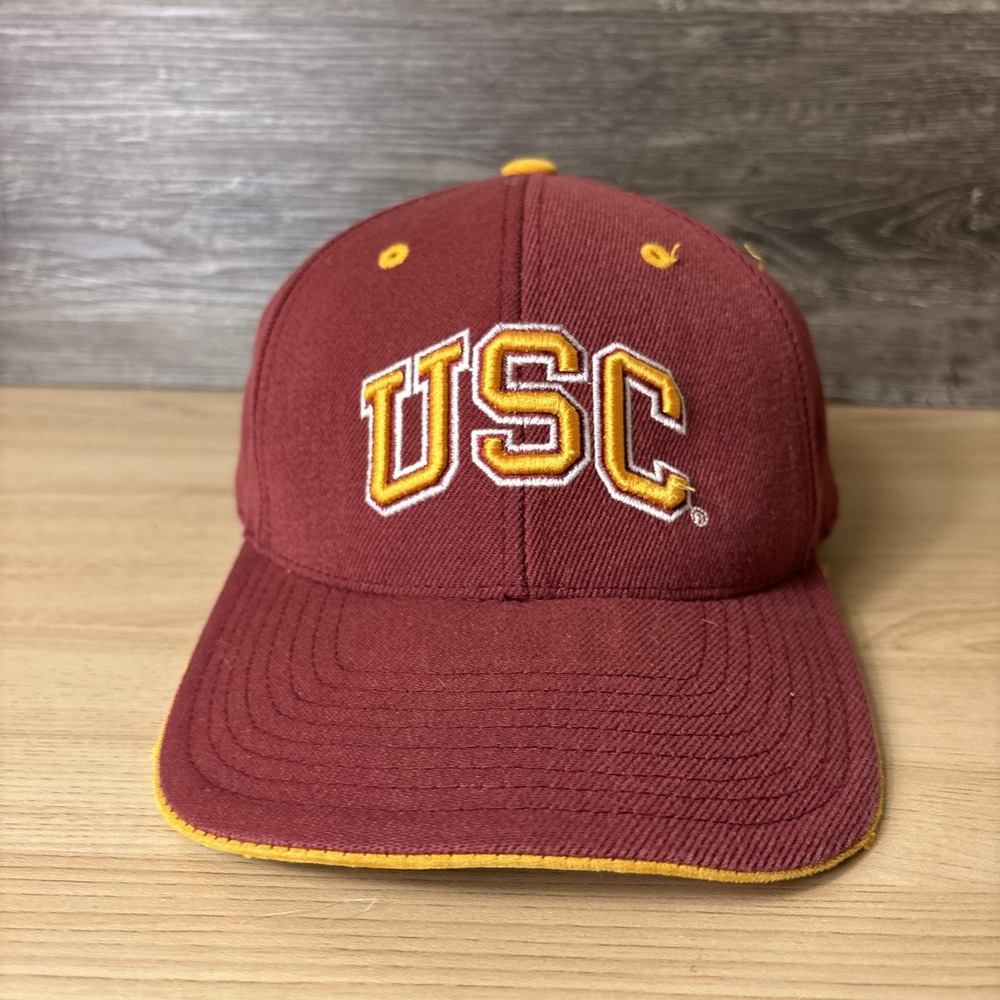 USC Trojans Hat‎ Cap Fitted Mens 7 1/8 Maroon Yellow NCAA College Football